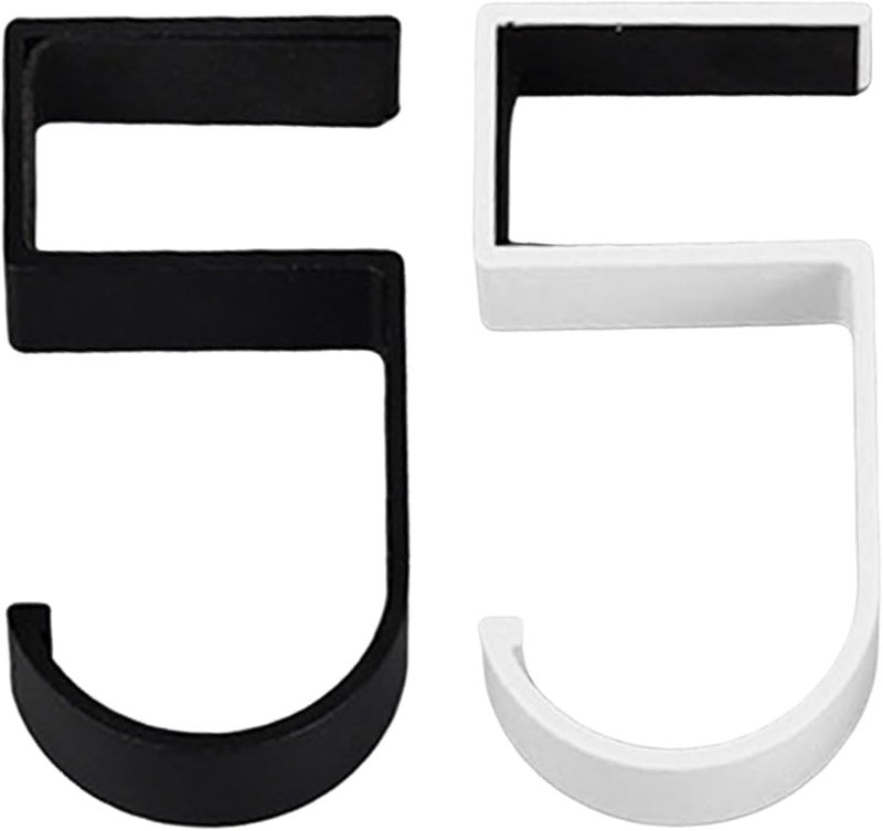 5 Shape Sturdy Metal Hook For Student Bags Wall Attachment Black White Double Tone - Image 3